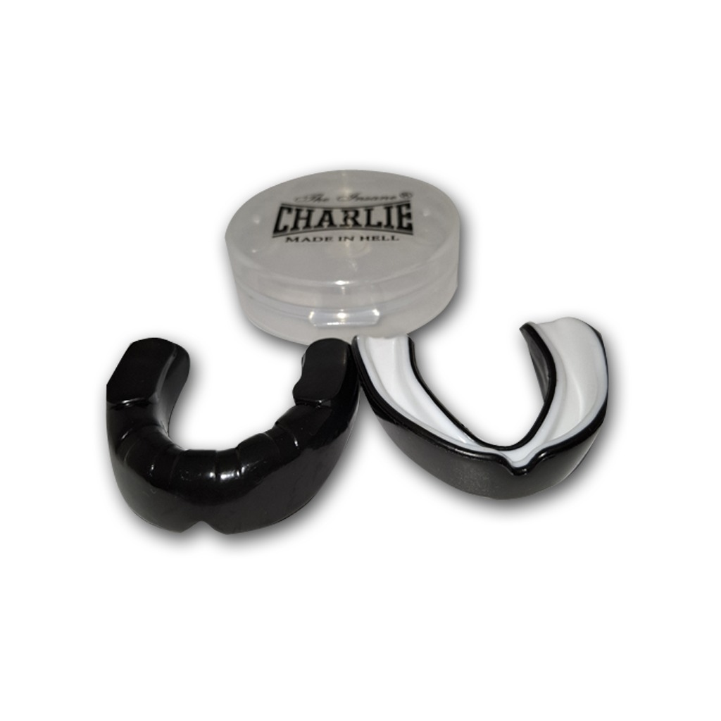 Protector mandíbulas bucal gel bicapa blanco-negro 1 Protector mandíbulas bucal gel bicapa blanco-negro