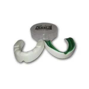 Protector mandíbulas bucal gel bicapa blanco-verde