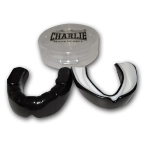 Protector bucal gel bicapa negro-blanco